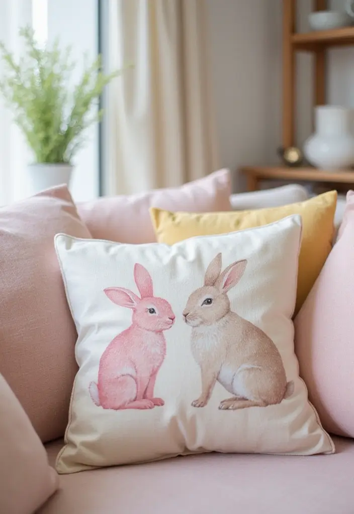 30 Cute Pillows for Couches That Add Personality to Any Room 18 30 Cute Pillows for Couches That Add Personality to Any Room - 18. Radiant Rabbit Pillows