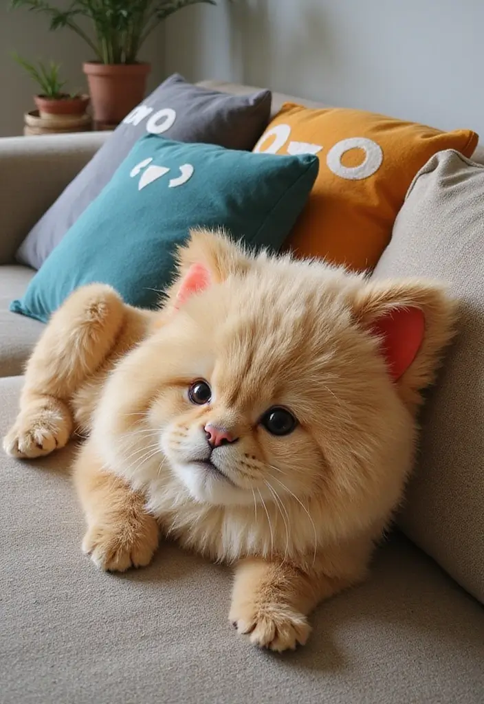30 Cute Pillows for Couches That Add Personality to Any Room 2 30 Cute Pillows for Couches That Add Personality to Any Room - 2. Cozy Cat Cushion