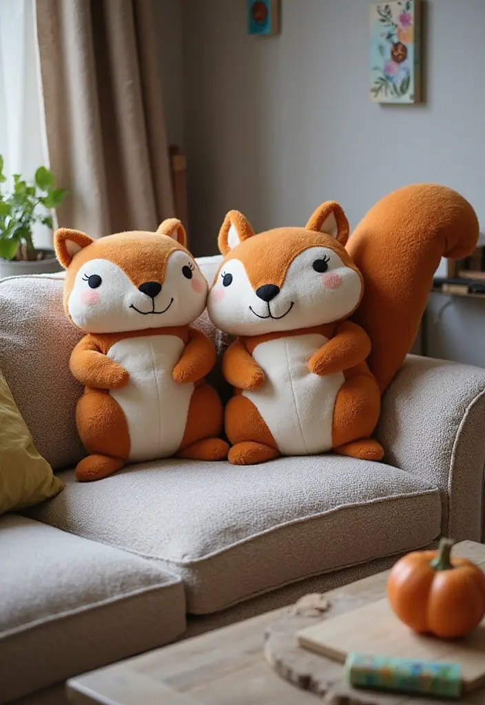 30 Cute Pillows for Couches That Add Personality to Any Room 20 30 Cute Pillows for Couches That Add Personality to Any Room - 20. Snuggly Squirrel Pillows