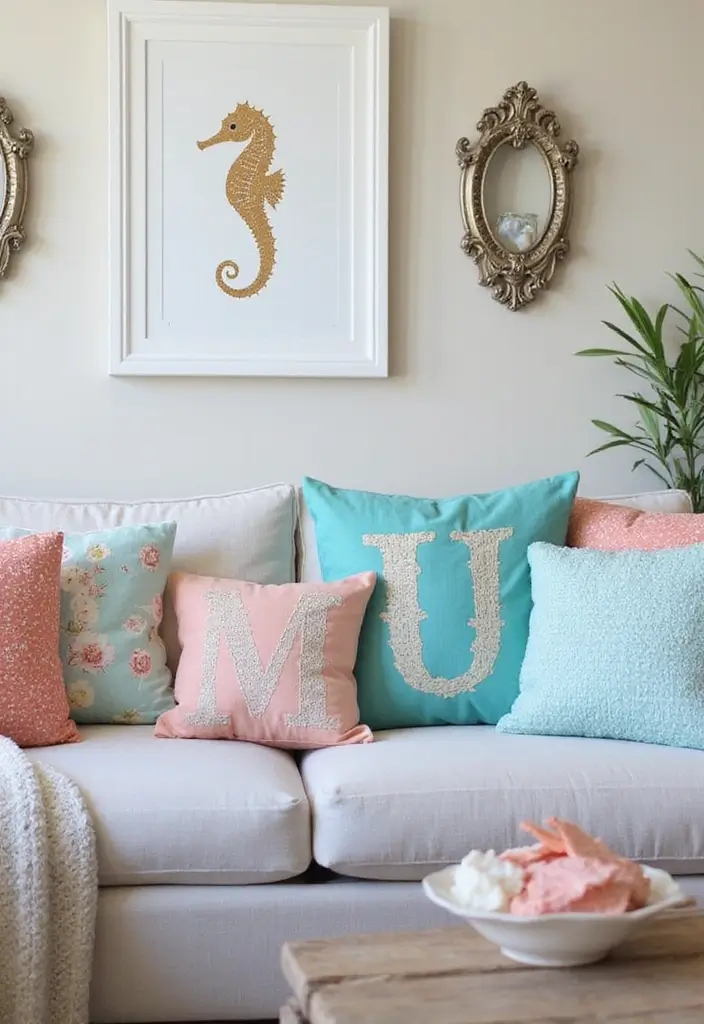 30 Cute Pillows for Couches That Add Personality to Any Room 22 30 Cute Pillows for Couches That Add Personality to Any Room - 22. Sweet Seahorse Pillows