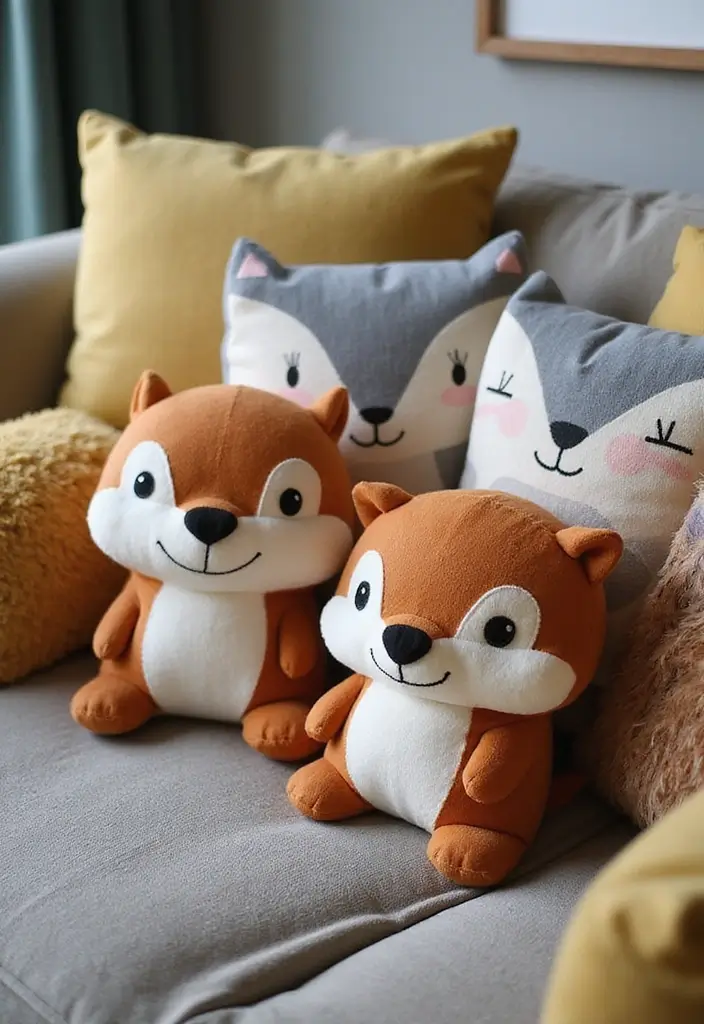 30 Cute Pillows for Couches That Add Personality to Any Room 25 30 Cute Pillows for Couches That Add Personality to Any Room - 25. Charming Chipmunk Pillows