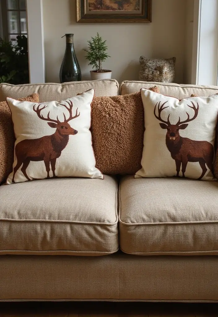 30 Cute Pillows for Couches That Add Personality to Any Room 28 30 Cute Pillows for Couches That Add Personality to Any Room - 28. Dashing Deer Pillows