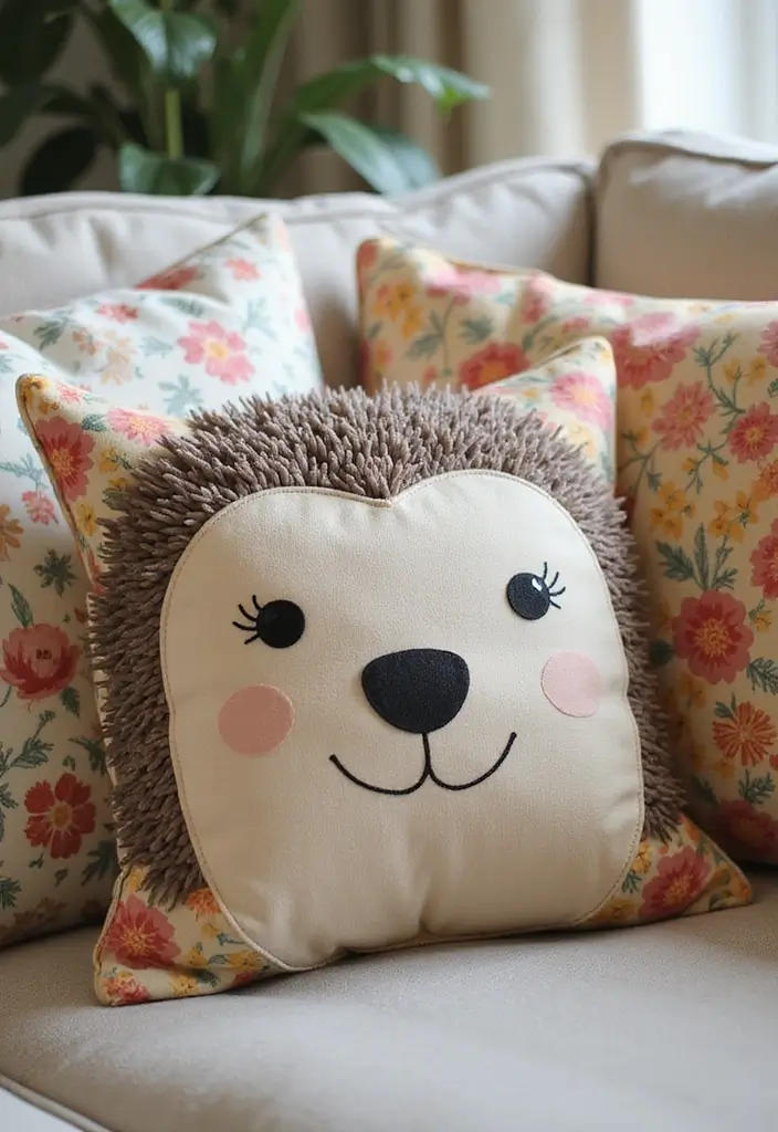 30 Cute Pillows for Couches That Add Personality to Any Room 7 30 Cute Pillows for Couches That Add Personality to Any Room - 7. Adorable Hedgehog Pillows