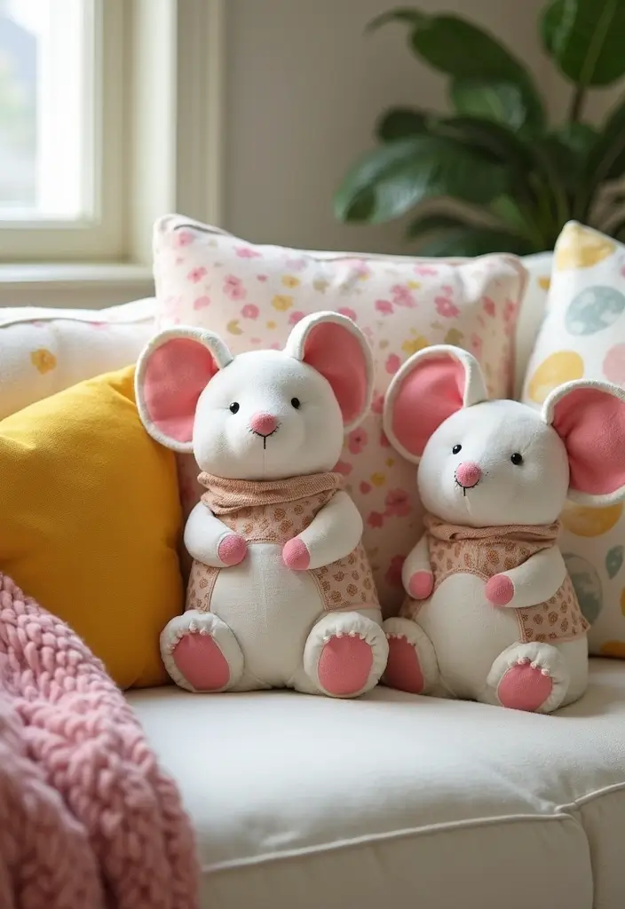 30 Cute Pillows for Couches That Add Personality to Any Room 9 30 Cute Pillows for Couches That Add Personality to Any Room - 9. Merry Mice Pillows
