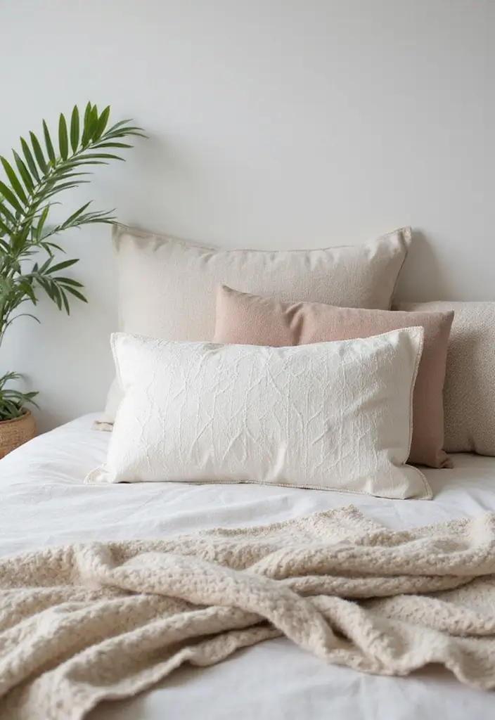 30 Decorative Bed Pillow Ideas That Make Any Bedroom Feel Luxe 1 30 Decorative Bed Pillow Ideas That Make Any Bedroom Feel Luxe - 1. Organic Cotton Elegance