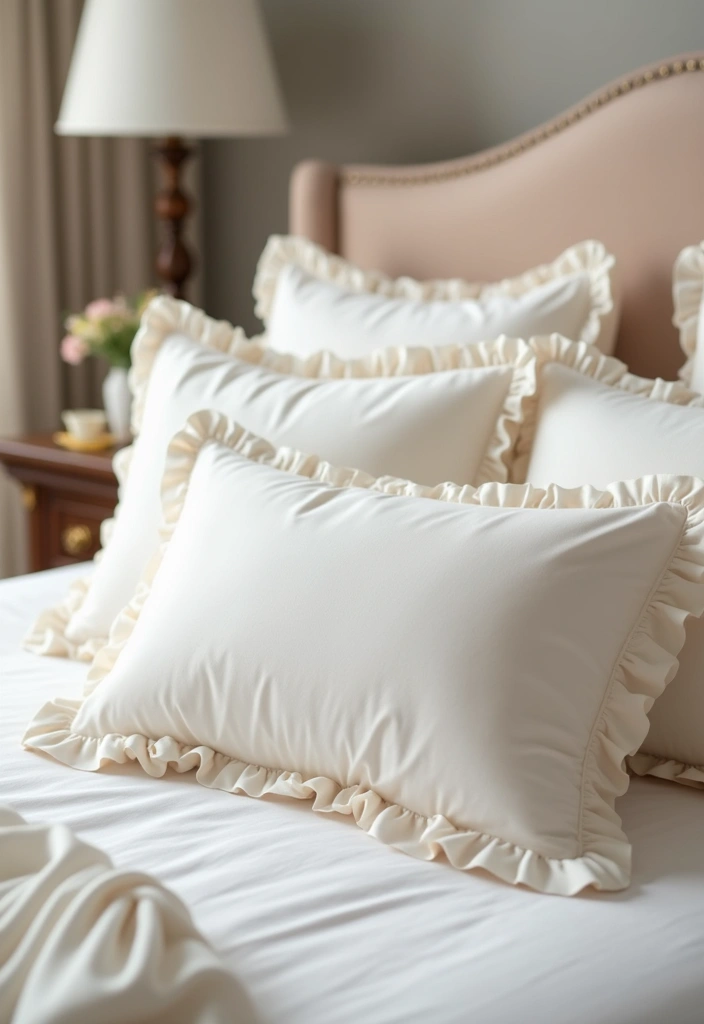 30 Decorative Bed Pillow Ideas That Make Any Bedroom Feel Luxe 12 30 Decorative Bed Pillow Ideas That Make Any Bedroom Feel Luxe - 12. Textured Ruffled Edges