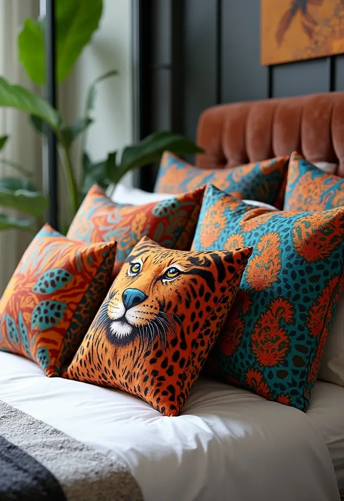 30 Decorative Bed Pillow Ideas That Make Any Bedroom Feel Luxe 15 30 Decorative Bed Pillow Ideas That Make Any Bedroom Feel Luxe - 15. Statement Animal Prints