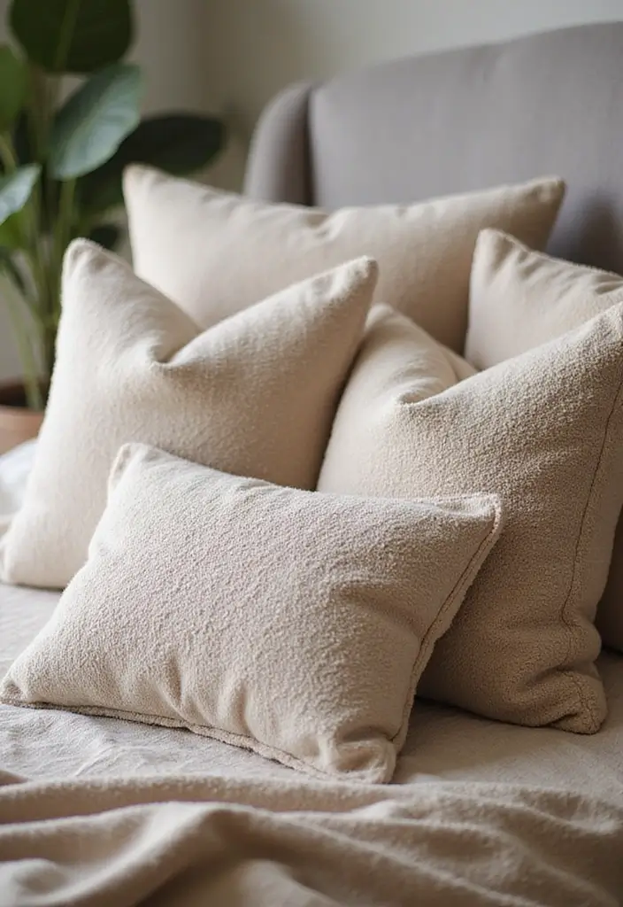 30 Decorative Bed Pillow Ideas That Make Any Bedroom Feel Luxe 18 30 Decorative Bed Pillow Ideas That Make Any Bedroom Feel Luxe - 18. Cozy Chenille Pillows
