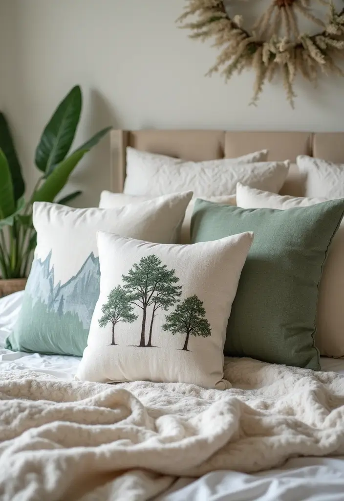 30 Decorative Bed Pillow Ideas That Make Any Bedroom Feel Luxe 30 30 Decorative Bed Pillow Ideas That Make Any Bedroom Feel Luxe - 30. Cozy Outdoor-Inspired Designs