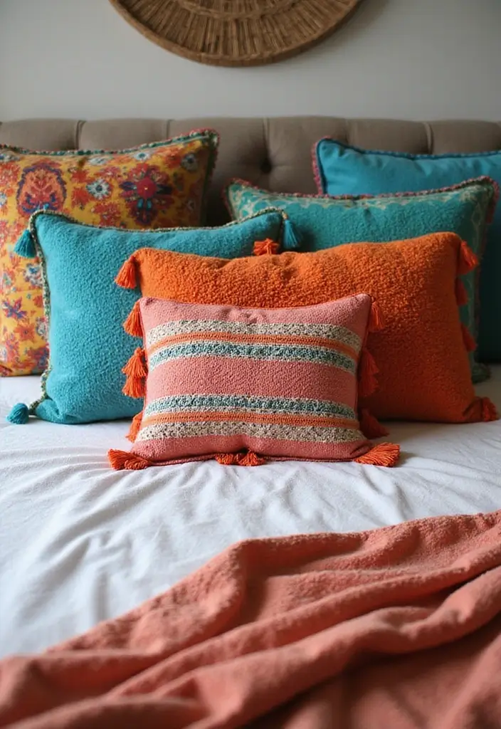 30 Decorative Bed Pillow Ideas That Make Any Bedroom Feel Luxe 5 30 Decorative Bed Pillow Ideas That Make Any Bedroom Feel Luxe - 5. Bohemian Fringe