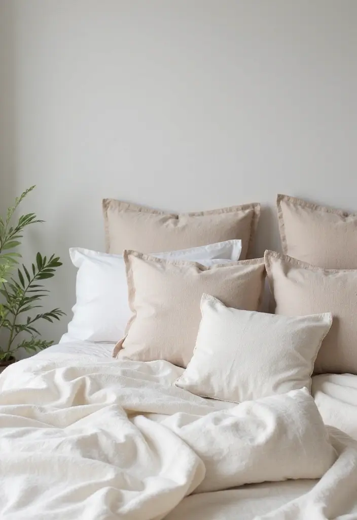 30 Decorative Bed Pillow Ideas That Make Any Bedroom Feel Luxe 6 30 Decorative Bed Pillow Ideas That Make Any Bedroom Feel Luxe - 6. Natural Linen Pillows