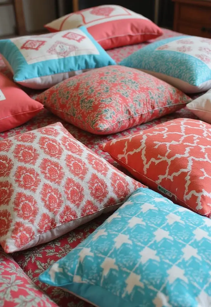 30 Decorative Bed Pillow Ideas That Make Any Bedroom Feel Luxe 9 30 Decorative Bed Pillow Ideas That Make Any Bedroom Feel Luxe - 9. Bold Geometric Patterns
