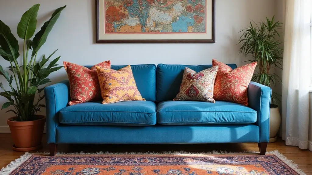 30 Decorative Pillows for a Blue Couch That Tie the Room Together