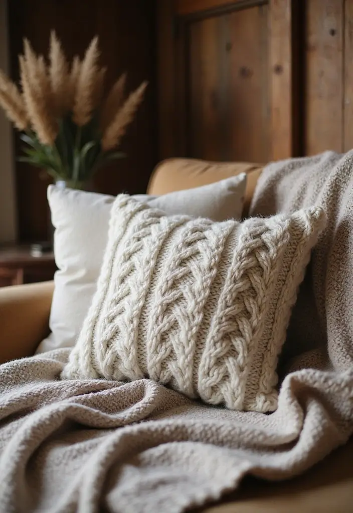 30+ Free Crochet Home Decor Patterns for Beautiful Decorative Pillows 6 30+ Free Crochet Home Decor Patterns for Beautiful Decorative Pillows - 6. Chunky Cable Knit Pillow