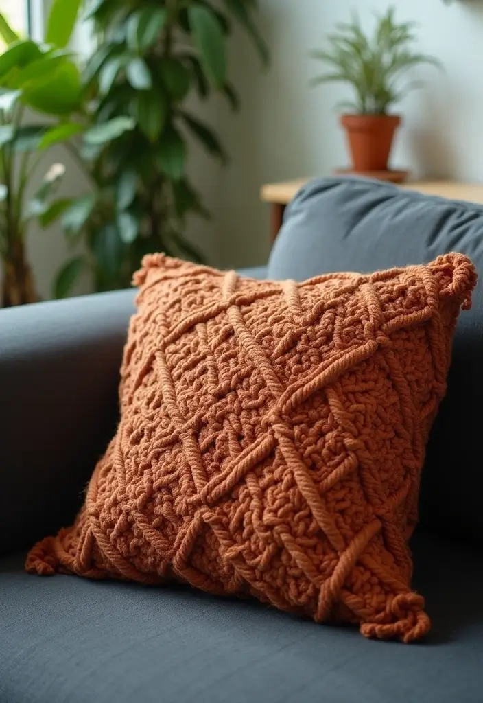 30+ Perfect Pillows for a Dark Grey Couch: Modern and Chic 1 30+ Perfect Pillows for a Dark Grey Couch: Modern and Chic - 1. Boho Macrame Texture