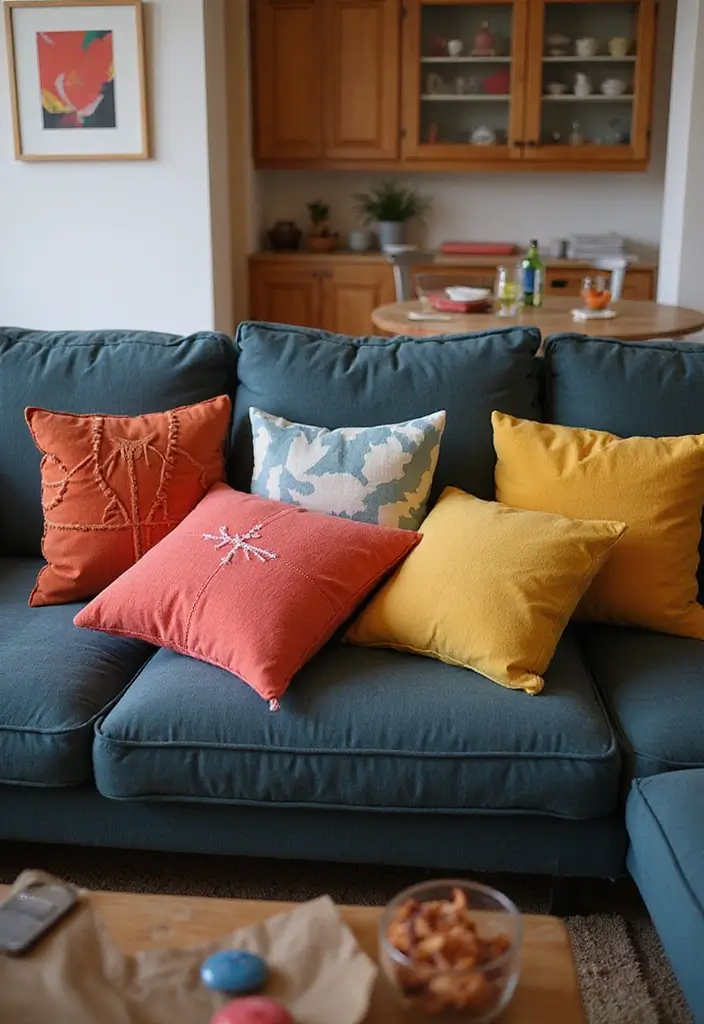 30+ Perfect Pillows for a Dark Grey Couch: Modern and Chic 22 30+ Perfect Pillows for a Dark Grey Couch: Modern and Chic - 22. Fun Shapes and Sizes