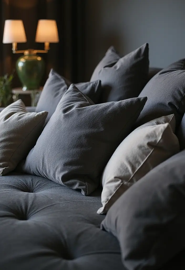 30+ Perfect Pillows for a Dark Grey Couch: Modern and Chic 23 30+ Perfect Pillows for a Dark Grey Couch: Modern and Chic - 23. Comforting Down-Filled Options
