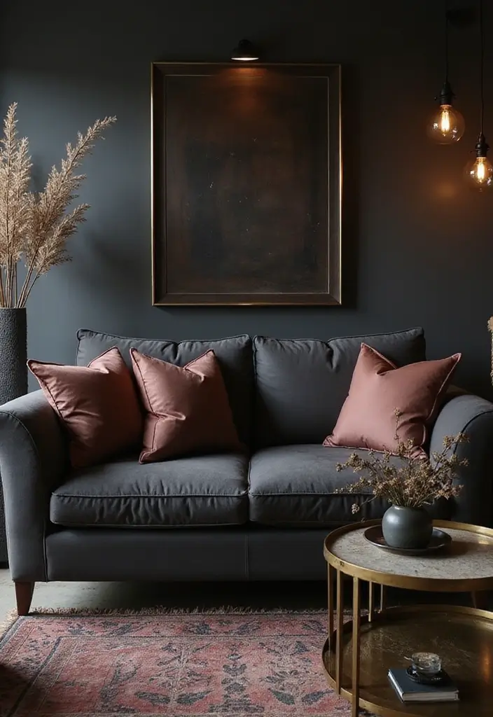 30+ Perfect Pillows for a Dark Grey Couch: Modern and Chic 24 30+ Perfect Pillows for a Dark Grey Couch: Modern and Chic - 24. Elegant Silk Touch