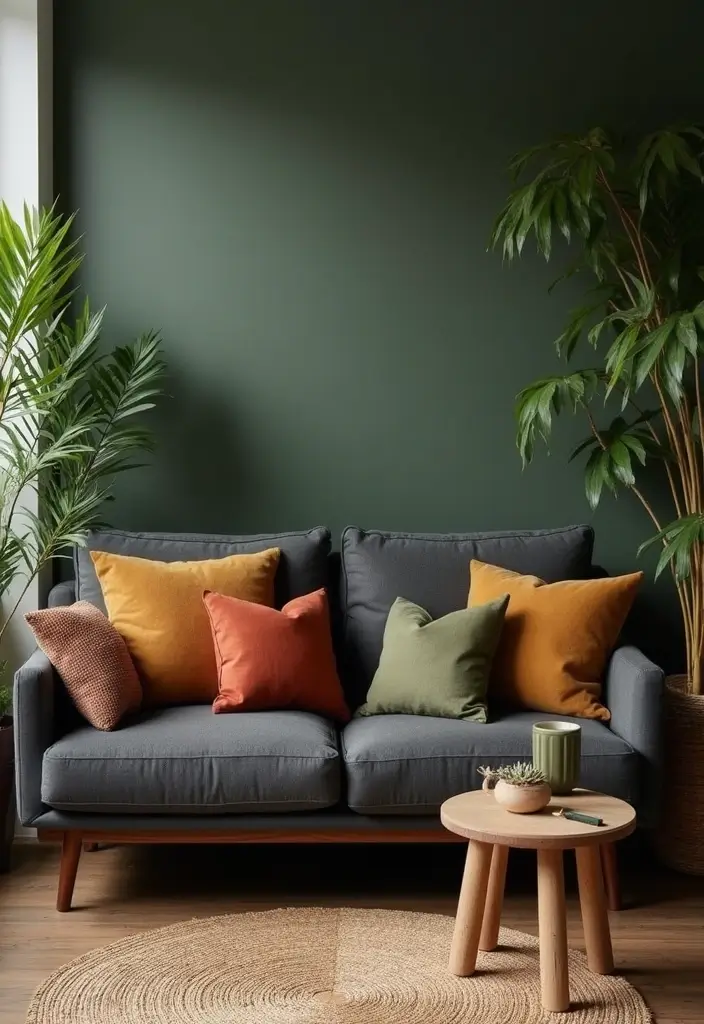 30+ Perfect Pillows for a Dark Grey Couch: Modern and Chic 4 30+ Perfect Pillows for a Dark Grey Couch: Modern and Chic - 4. Earthy Tones for a Natural Feel