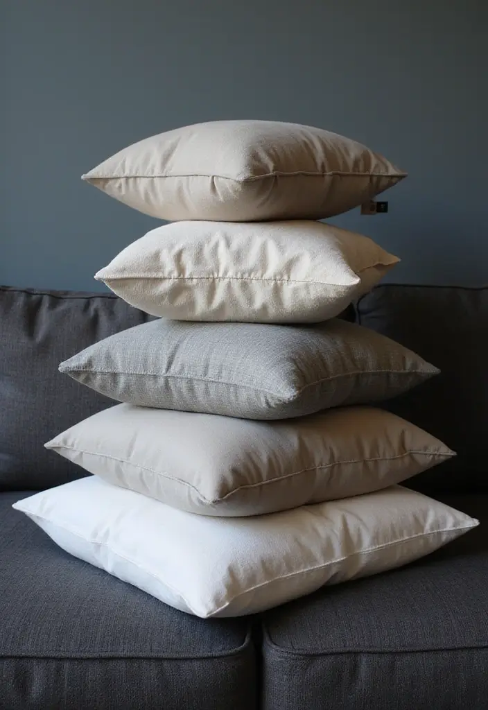 30+ Perfect Pillows for a Dark Grey Couch: Modern and Chic 8 30+ Perfect Pillows for a Dark Grey Couch: Modern and Chic - 8. Layered Styles for Depth