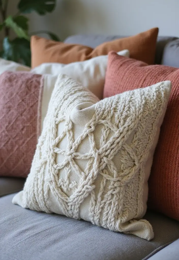 30+ Pillows for a Grey Couch That Add Depth and Character - 1. Textured Macrame Pillows