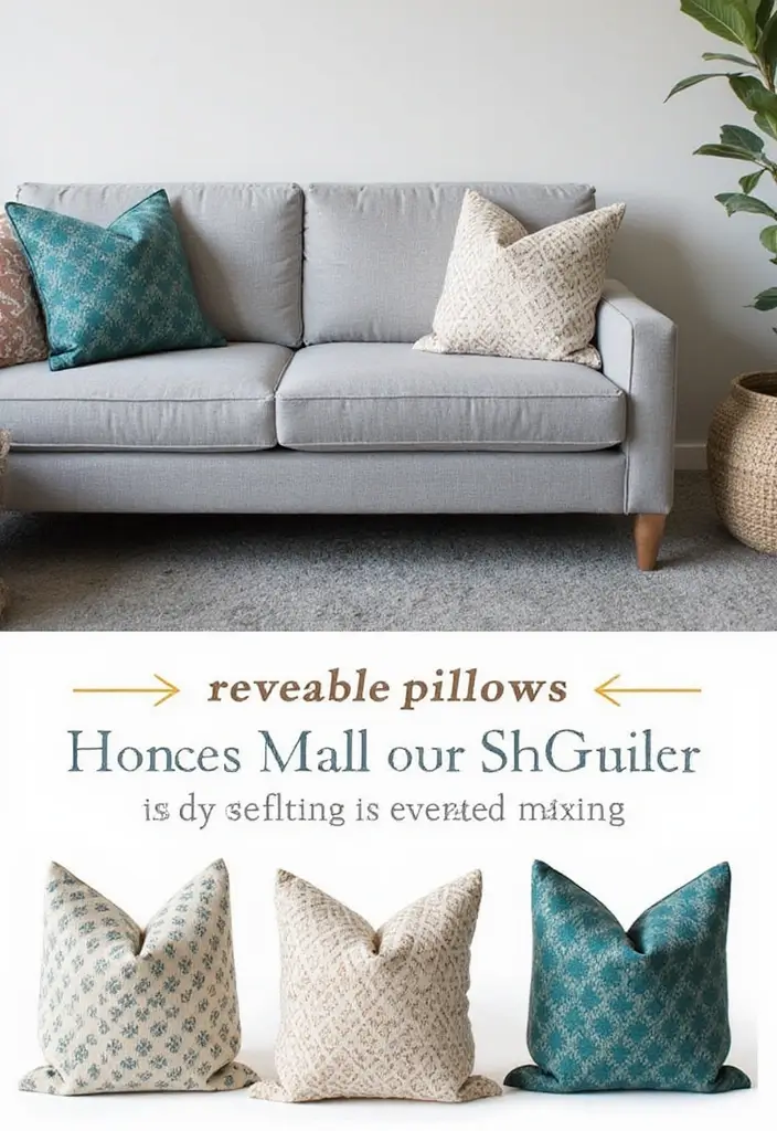 30+ Pillows for a Grey Couch That Add Depth and Character - 10. Reversible Pillows