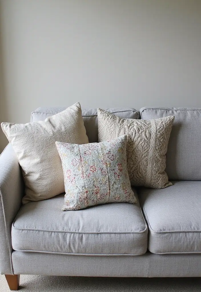 30+ Pillows for a Grey Couch That Add Depth and Character - 25. Quilted Pillows