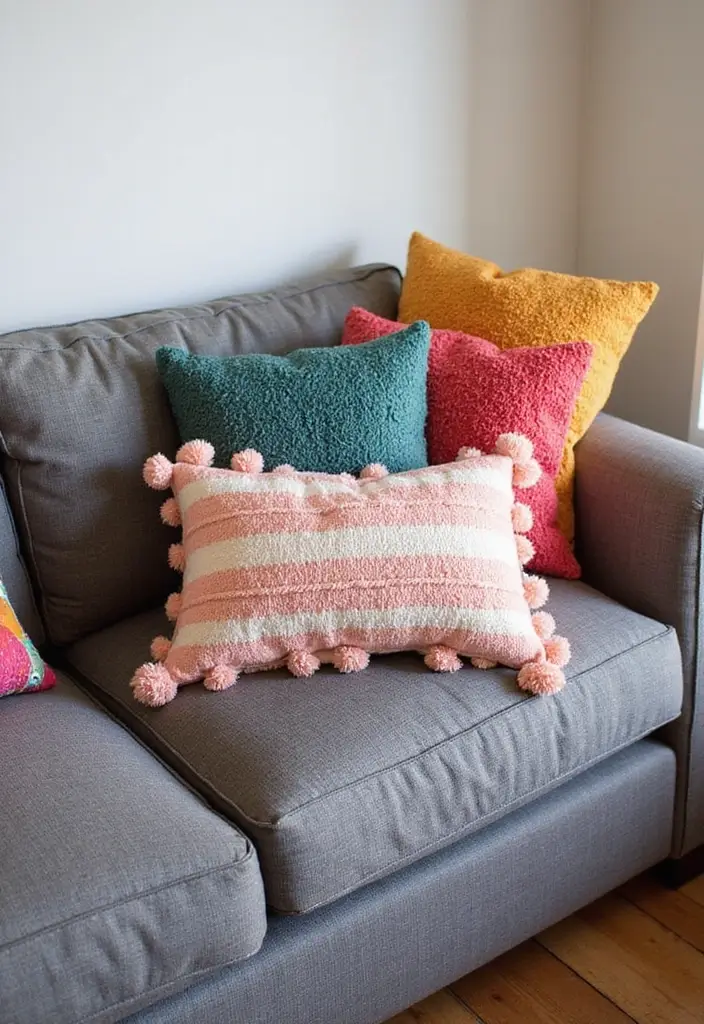30+ Pillows for a Grey Couch That Add Depth and Character - 27. Bohemian Tassel Pillows