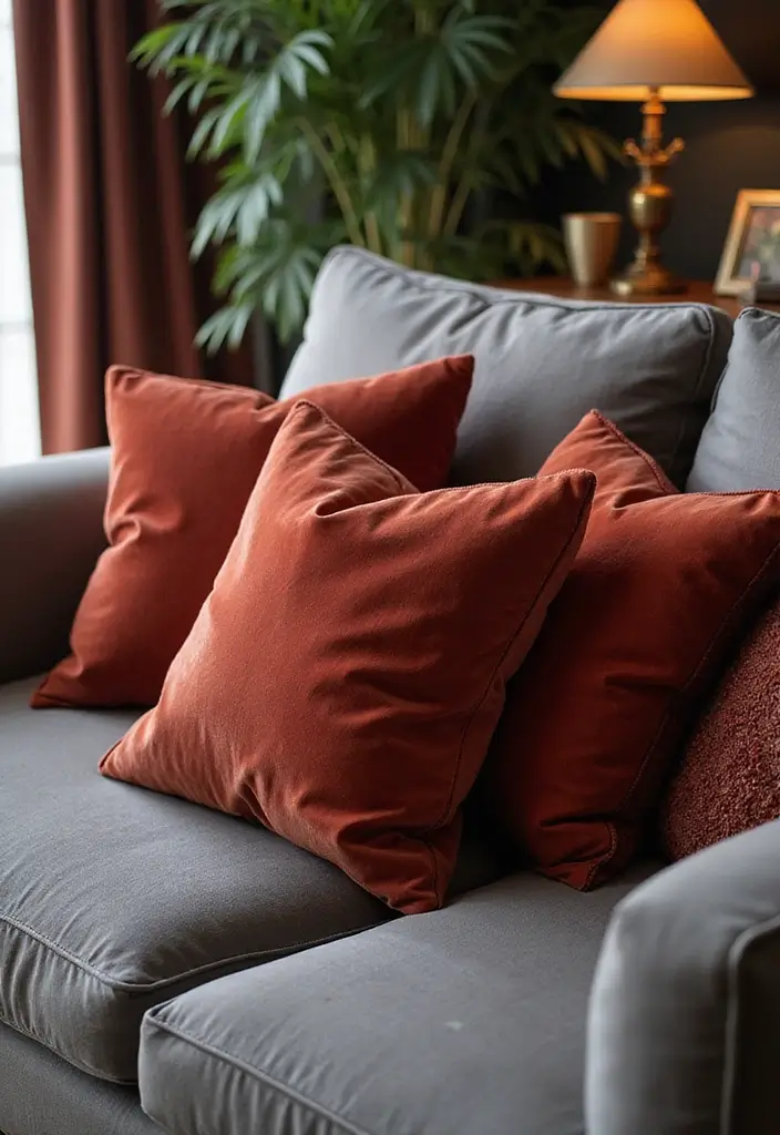 30+ Pillows for a Grey Couch That Add Depth and Character - 5. Soft Velvet Pillows