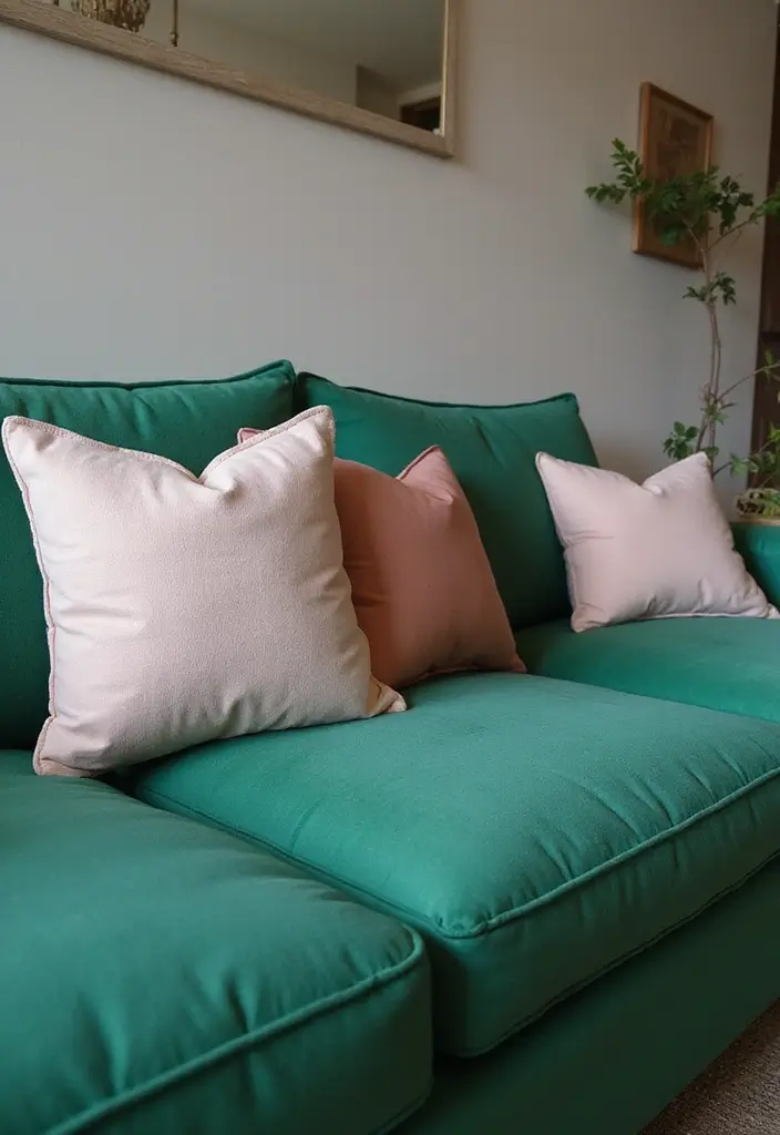 30 Pillows for an Emerald Green Couch That Make a Statement 18 30 Pillows for an Emerald Green Couch That Make a Statement - 18. Oversized Cushions