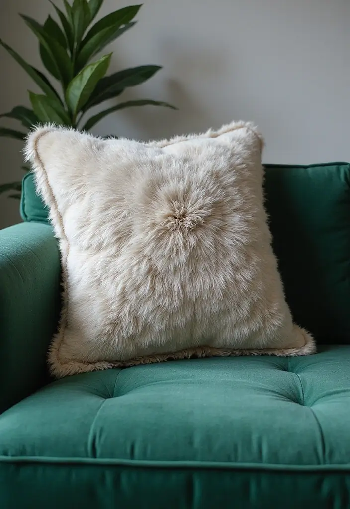 30 Pillows for an Emerald Green Couch That Make a Statement 23 30 Pillows for an Emerald Green Couch That Make a Statement - 23. Unexpected Textures