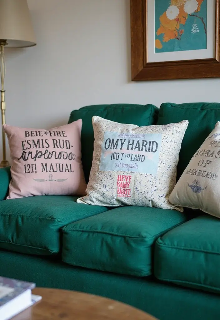 30 Pillows for an Emerald Green Couch That Make a Statement 24 30 Pillows for an Emerald Green Couch That Make a Statement - 24. Custom Printed Designs