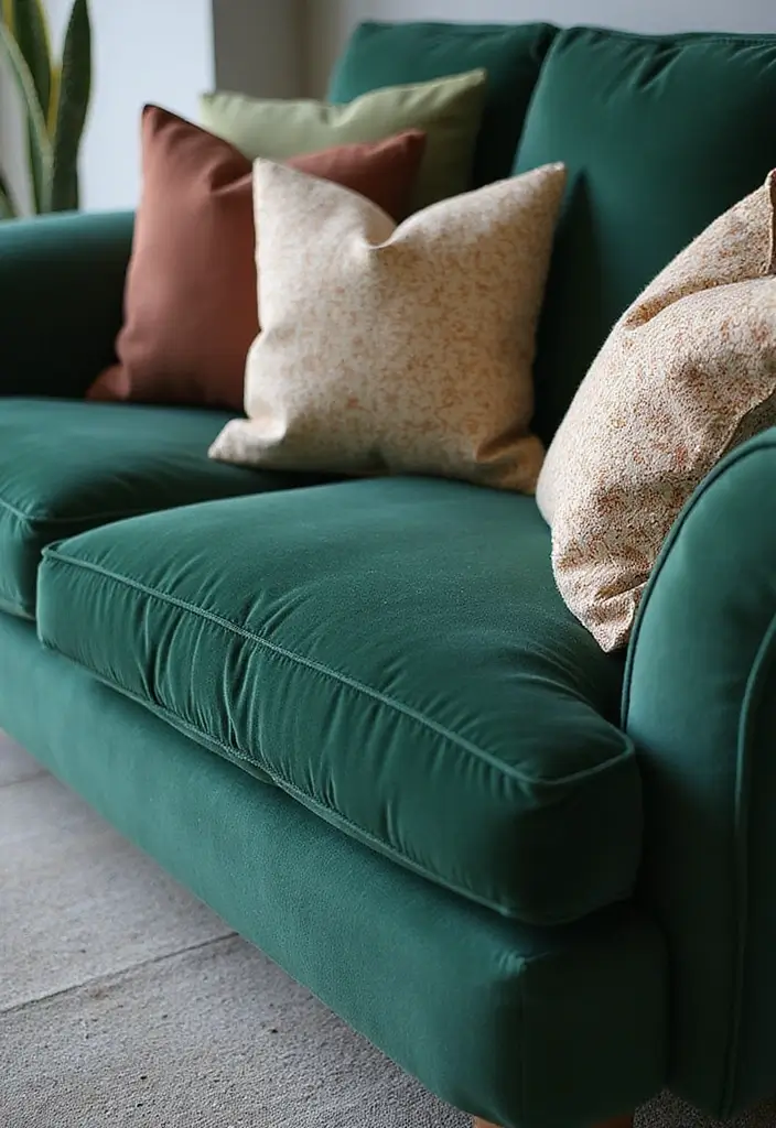 30 Pillows for an Emerald Green Couch That Make a Statement 25 30 Pillows for an Emerald Green Couch That Make a Statement - 25. Layered Looks