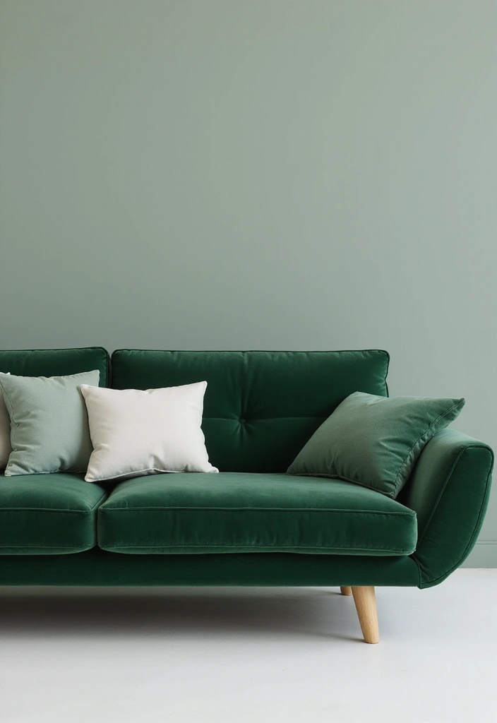 30 Pillows for an Emerald Green Couch That Make a Statement 28 30 Pillows for an Emerald Green Couch That Make a Statement - 28. Minimalist Chic