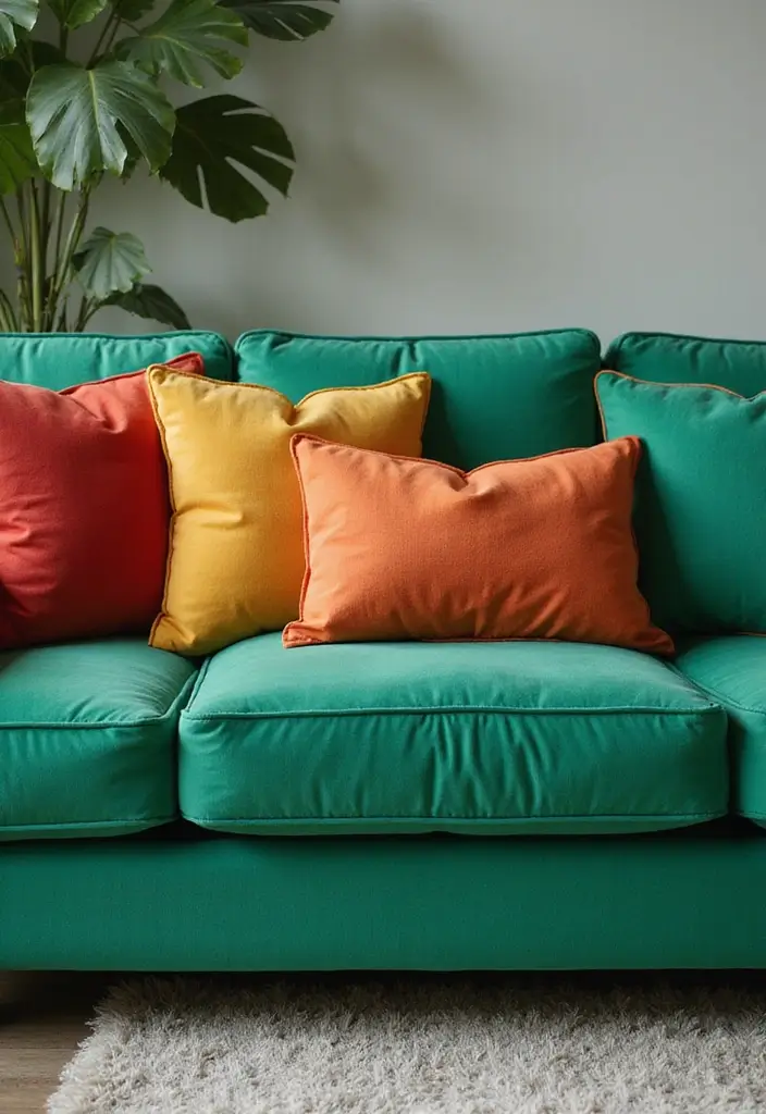 30 Pillows for an Emerald Green Couch That Make a Statement 29 30 Pillows for an Emerald Green Couch That Make a Statement - 29. Custom Color Combos