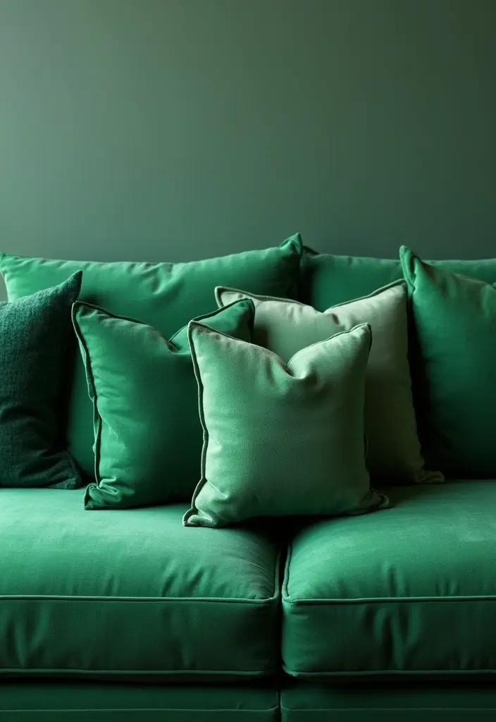 30 Pillows for an Emerald Green Couch That Make a Statement 5 30 Pillows for an Emerald Green Couch That Make a Statement - 5. Monochrome Magic
