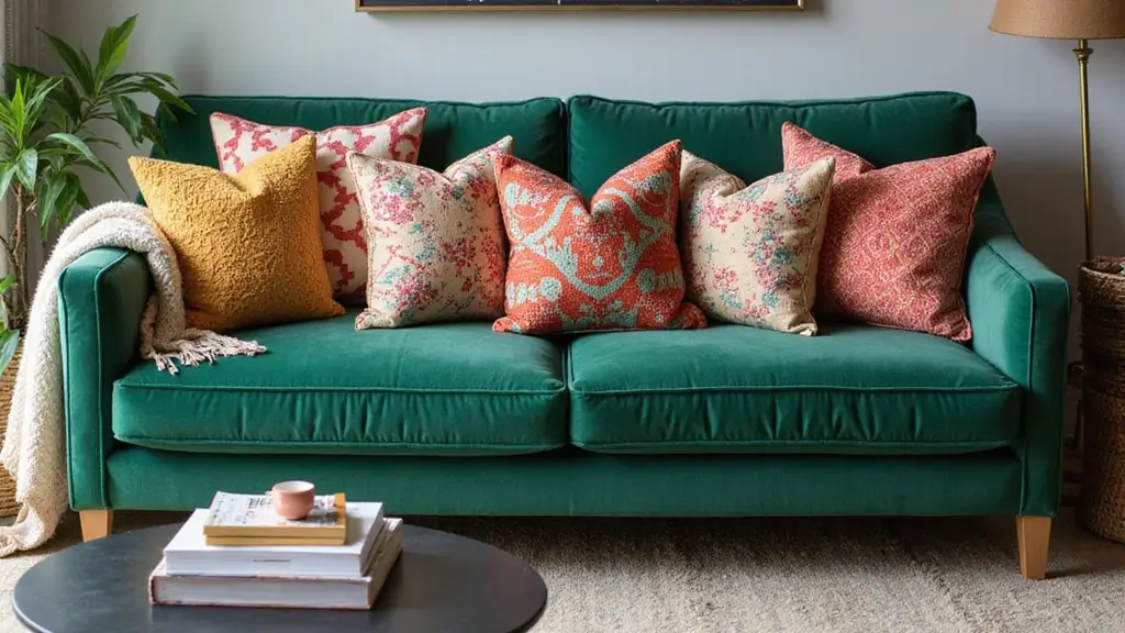 30 Pillows for an Emerald Green Couch That Make a Statement