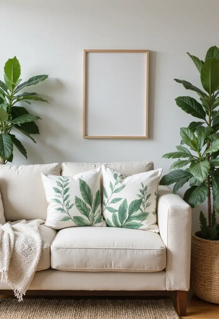 30+ Throw Pillow Design Ideas for Modern Living Rooms 13 30+ Throw Pillow Design Ideas for Modern Living Rooms - 13. Botanical Print Pillows