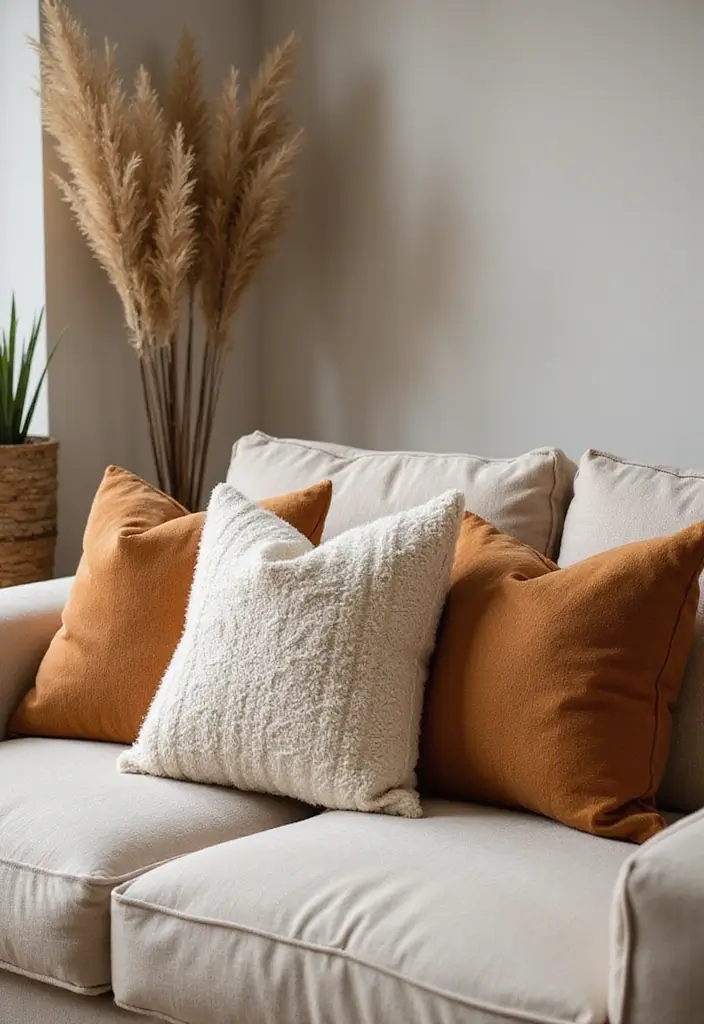 30+ Throw Pillow Design Ideas for Modern Living Rooms 25 30+ Throw Pillow Design Ideas for Modern Living Rooms - 25. Earthy Toned Pillows