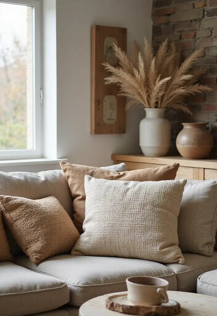 30+ Throw Pillow Design Ideas for Modern Living Rooms 29 30+ Throw Pillow Design Ideas for Modern Living Rooms - 29. Natural Fiber Pillows