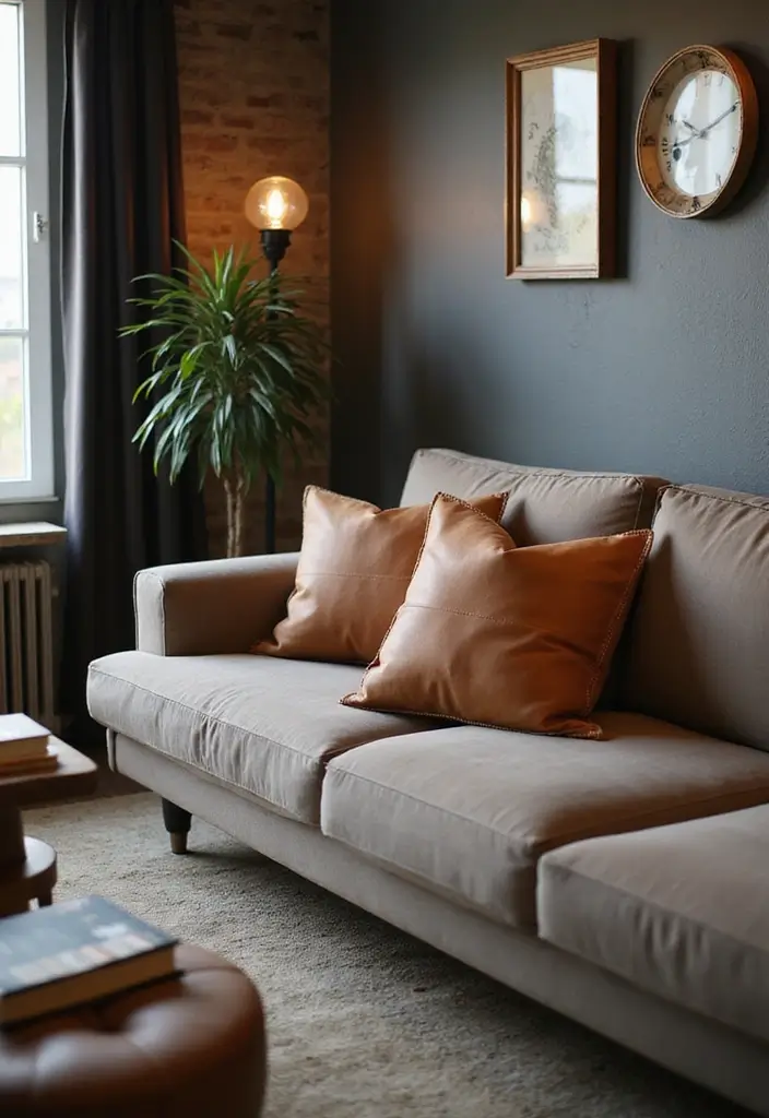 30+ Throw Pillow Design Ideas for Modern Living Rooms 5 30+ Throw Pillow Design Ideas for Modern Living Rooms - 5. Upcycled Leather Pillows
