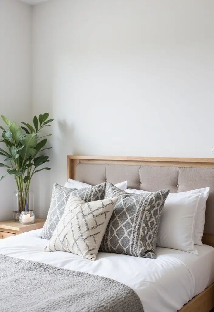 30 Throw Pillow Ideas for Bedrooms: Soft and Relaxing Looks 14 30 Throw Pillow Ideas for Bedrooms: Soft and Relaxing Looks - 14. Geometric Patterns