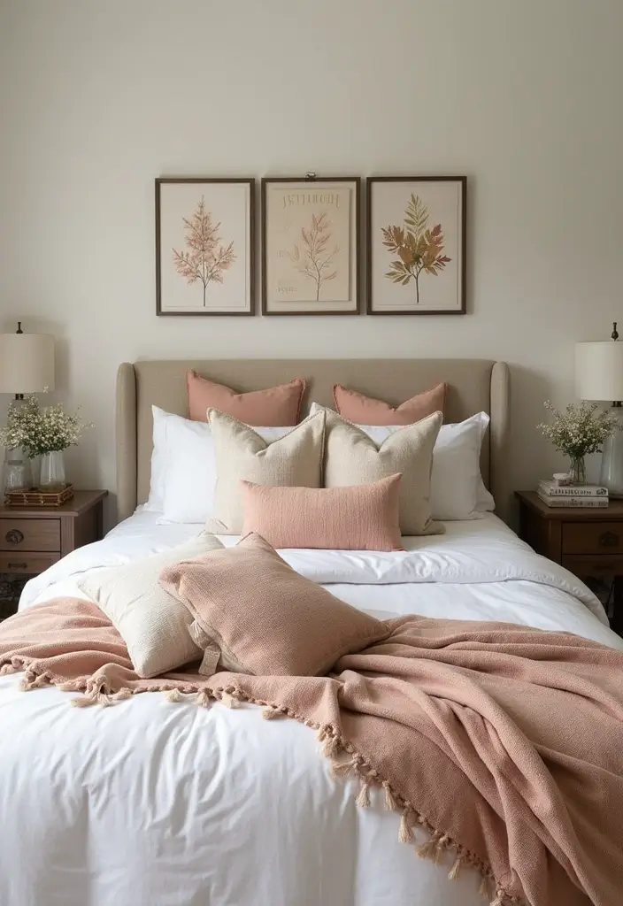 30 Throw Pillow Ideas for Bedrooms: Soft and Relaxing Looks 16 30 Throw Pillow Ideas for Bedrooms: Soft and Relaxing Looks - 16. Seasonal Themes
