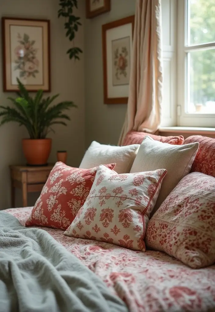 30 Throw Pillow Ideas for Bedrooms: Soft and Relaxing Looks 23 30 Throw Pillow Ideas for Bedrooms: Soft and Relaxing Looks - 23. Vintage Finds