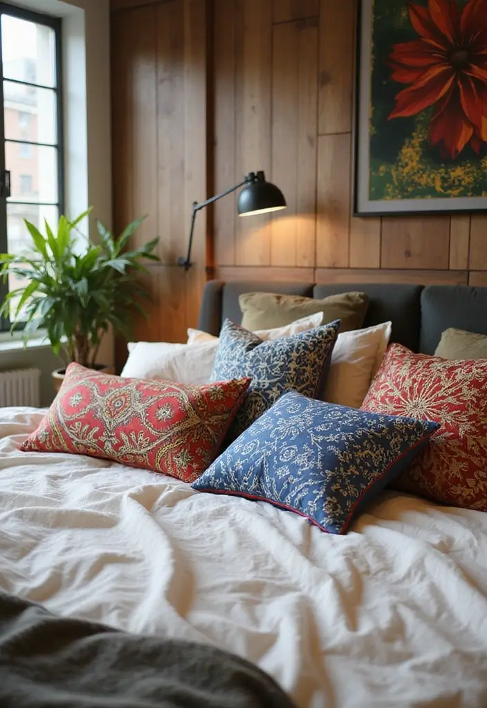 30 Throw Pillow Ideas for Bedrooms: Soft and Relaxing Looks 27 30 Throw Pillow Ideas for Bedrooms: Soft and Relaxing Looks - 27. Throw Pillows as Art