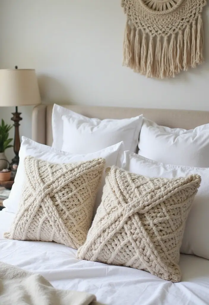 30 Throw Pillow Ideas for Bedrooms: Soft and Relaxing Looks 8 30 Throw Pillow Ideas for Bedrooms: Soft and Relaxing Looks - 8. Macrame Details